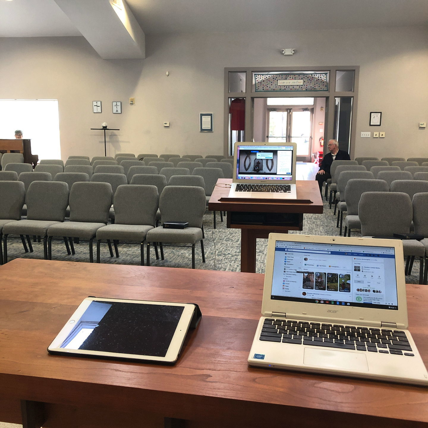 The view from the pulpit on Sunday mornings at St. Timothy's
